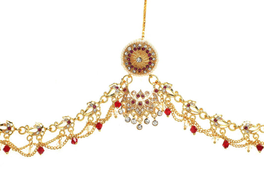 Rajputi Gold Plated Rakhdi With Multy Colored Latkan