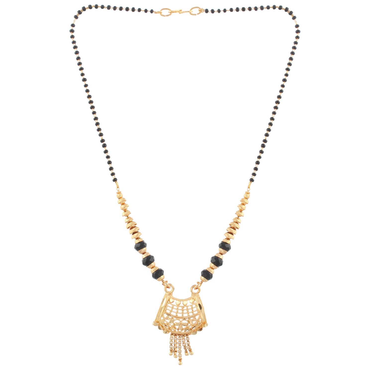 Indian Jewellery from Meira Jewellery:Mangalsutra,Gold Plated Traditional Design Mangalsutra with tassel