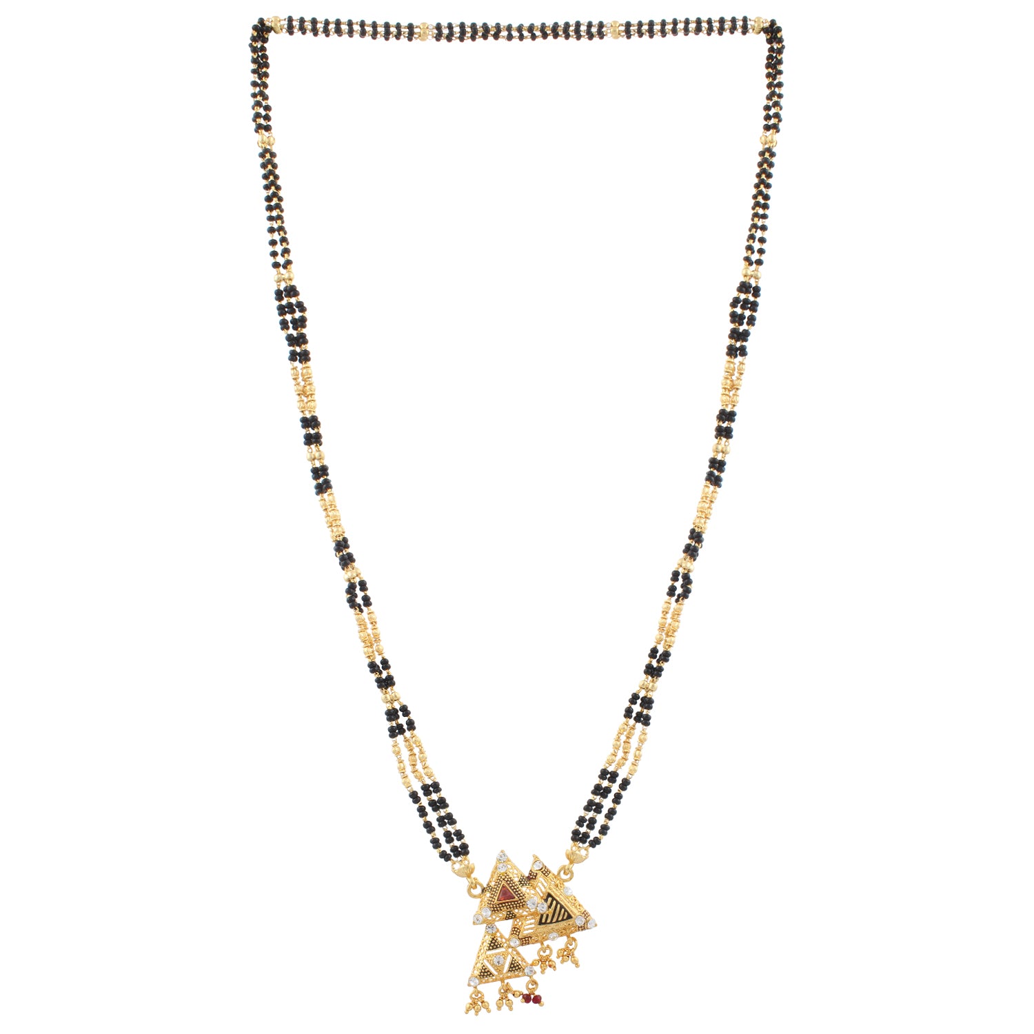 Indian Jewellery from Meira Jewellery:Mangalsutra,Gold Plated Trikon Design Mangalsutra