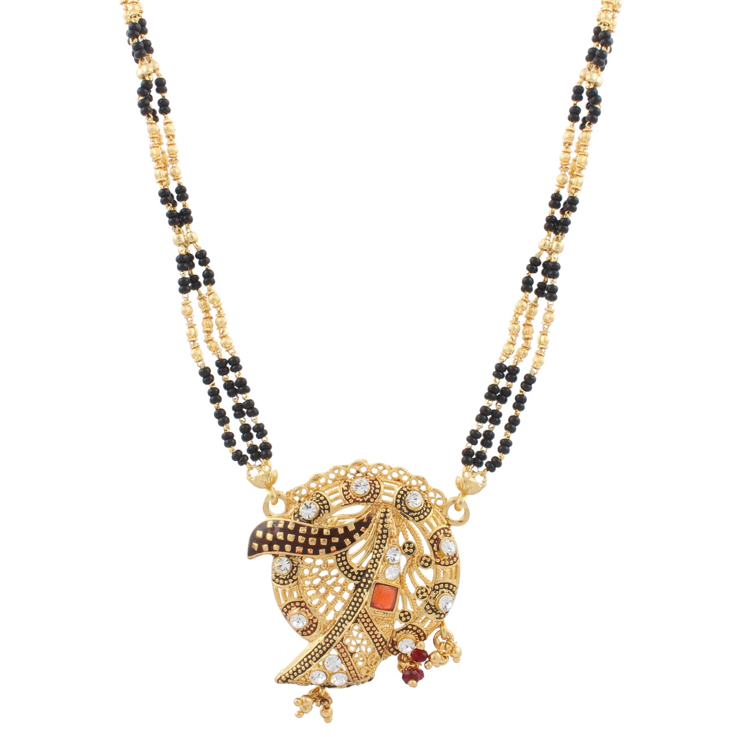 Gold Plated Grill Design Mangalsutra with tassel