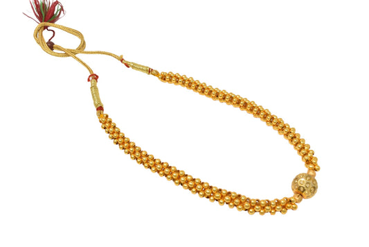 Golden Marathi Thusi Stylish Necklace n Chain jewellery set