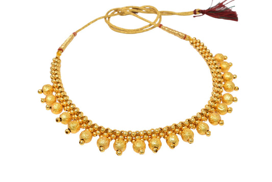 Golden Marathi Thusi Stylish Necklace n Chain jewellery set