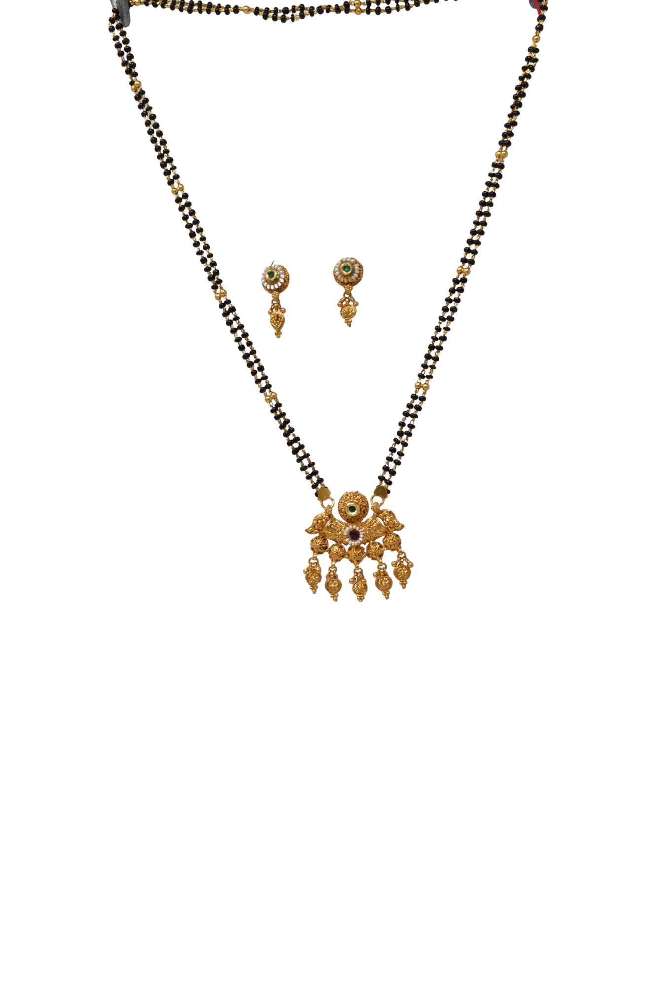 Gold Plated Mangalsutra with Golden and Black beads exclusively for Indian women.