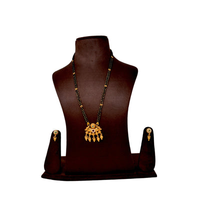 Gold Plated Mangalsutra with Golden and Black beads exclusively for Indian women.