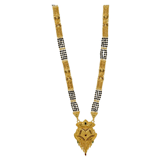 Golden and black beads chain with pendal