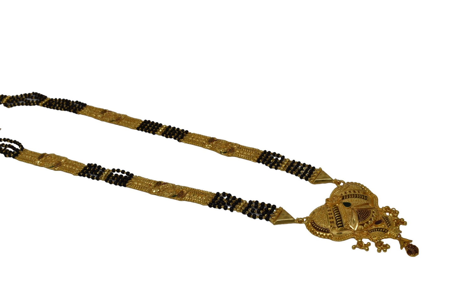 Gold Plated Mangalsutra with Golden and Black beads exclusively for Indian women.