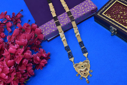 Gold Plated Mangalsutra with Golden and Black beads exclusively for Indian women.