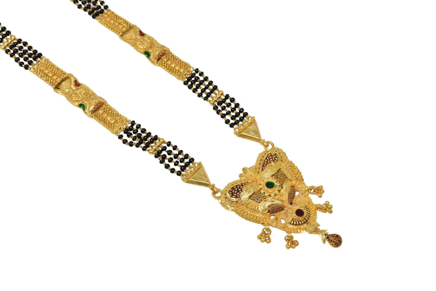 Gold Plated Mangalsutra with Golden and Black beads exclusively for Indian women.