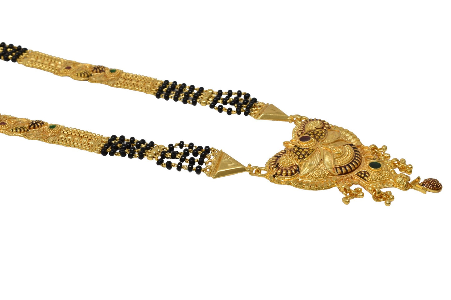 Gold Plated Mangalsutra with Golden and Black beads exclusively for Indian women.