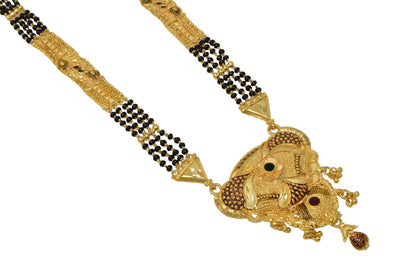 Gold Plated Mangalsutra with Golden and Black beads exclusively for Indian women.