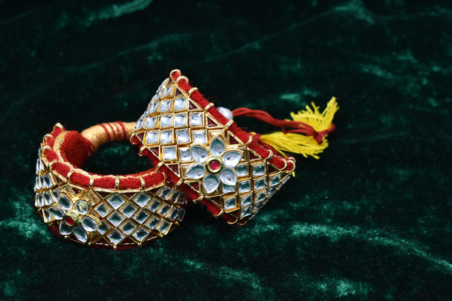 Indian Jewellery from Meira Jewellery:Rajasthani Jewellery,Rajasthani Gold Plated Kundan Work Red Punshi