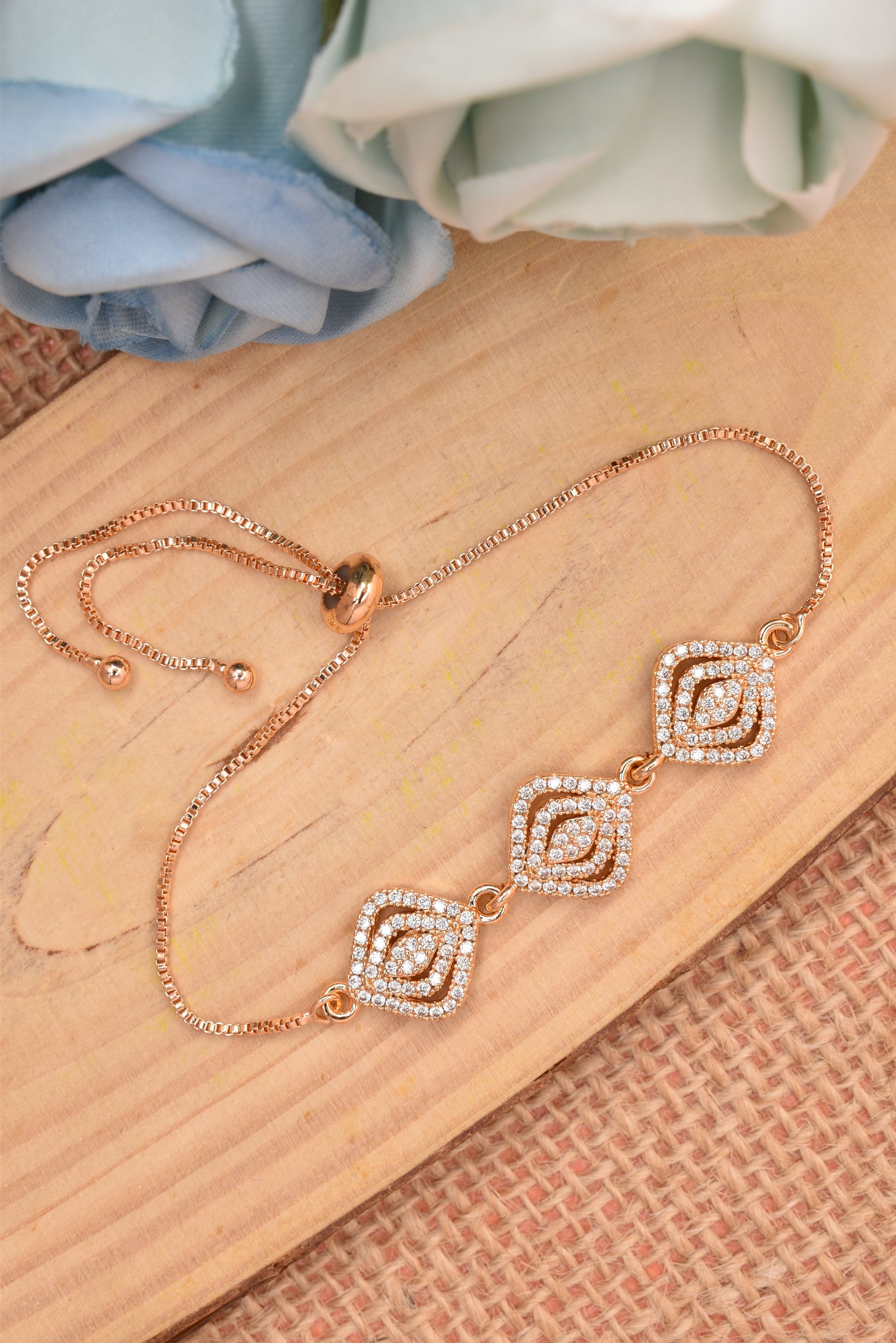 rose gold bracelet,adjustable bracele ,american diamond kada bracelet,bridal jewellery set,diamond bracelet