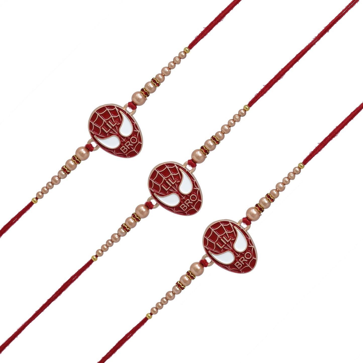 Spiderman Kids Rakhi (Set of 3) with Roli Chawal and Raksha Bandhan Greeting Card For Boys