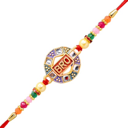 Classic Matt finish BRO Rakhi set with Roli Chawal & Card| rakhi for brother and bhabhi  kids| rakhi set of 2 | resin rakhi