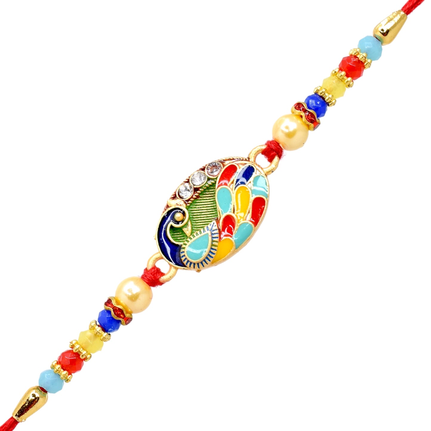 Classic Matt finish Peacock Rakhi set with Roli Chawal & Card| rakhi for brother and bhabhi  kids| rakhi set of 2 | resin rakhi