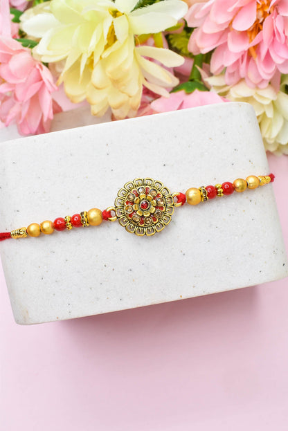 Flower Design Hand Painted Bracelate Rakhi Set of 3  with Roli chawal n RakshabandhanRakhi  for Brother Rakhi  for Kids