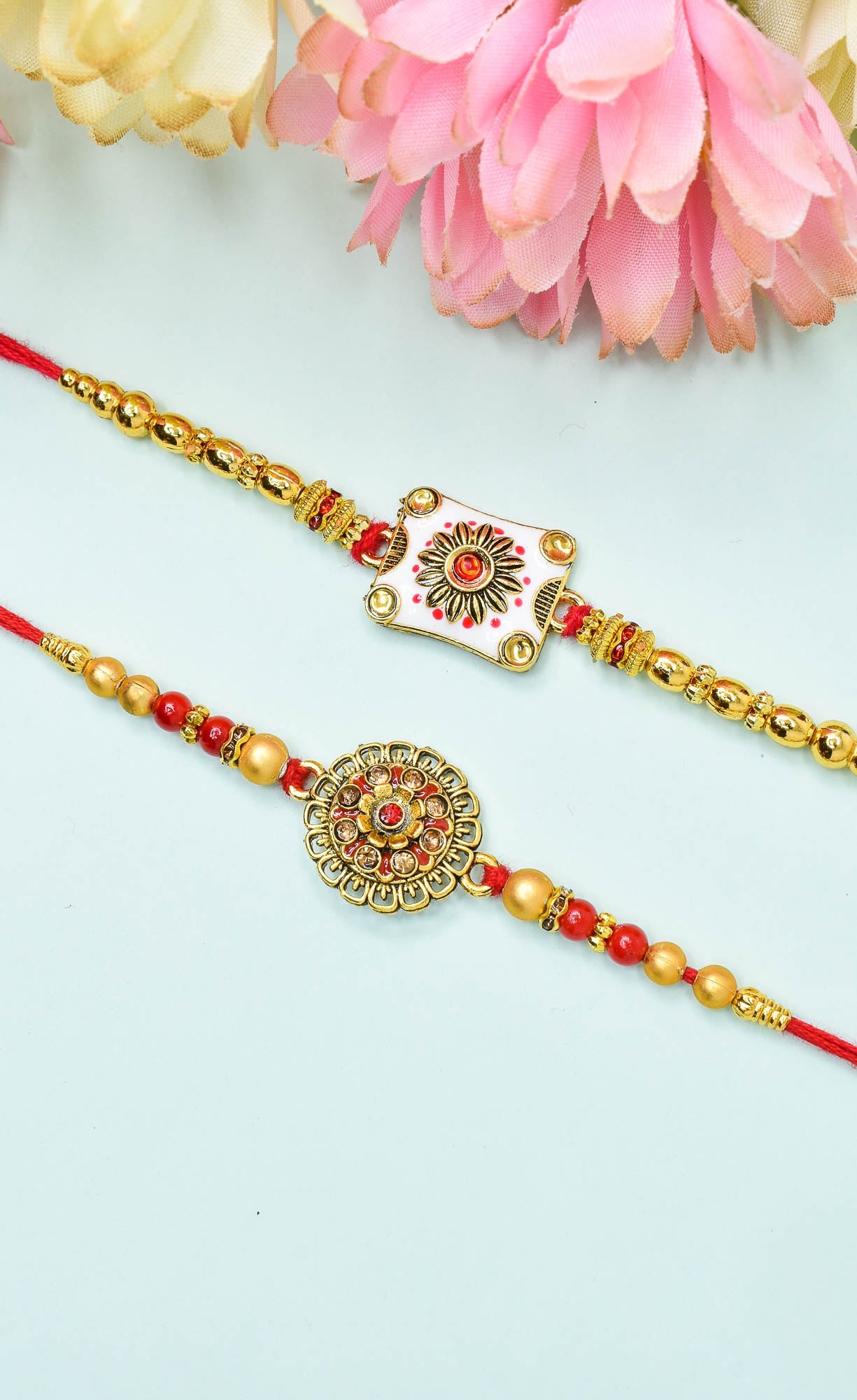 Menakari Rakhi set with Roli Chawal & Card| rakhi for brother and bhabhi  kids| rakhi set of 2 | resin rakhi