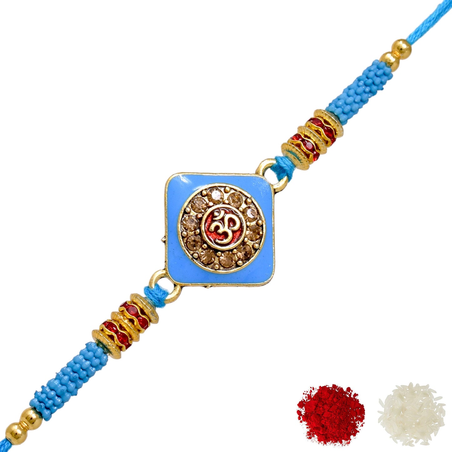 Menakari OM Rakhi set with Roli Chawal & Card| rakhi for brother and bhabhi  kids| rakhi set of 2 | resin rakhi