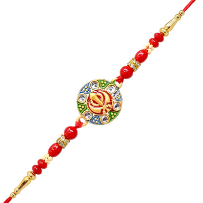 Religious IK Onkar Punjabi Rakhi set with Roli Chawal & Card| rakhi for brother and bhabhi  kids| rakhi set of 2 | resin rakhi