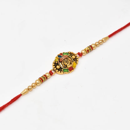 Krishna Combo 2 Rakhi with Roli Chaval and Rakshabandhan Gift Card For Men n Boys