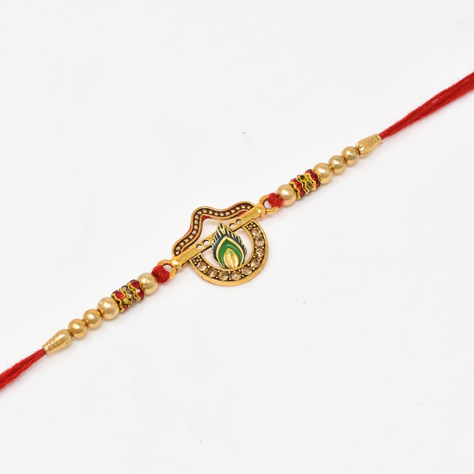 Traditional Combo of 3 Rakhi with Roli Chaval and Rakshabandhan Gift Card For Men n Boys