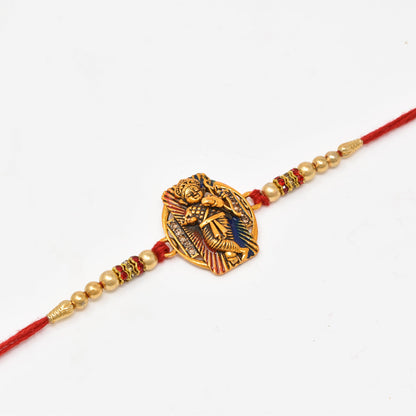 Divine Spiritual Combo of 3 Rakhi with Roli Chaval and Rakshabandhan Gift Card For Men n Boys