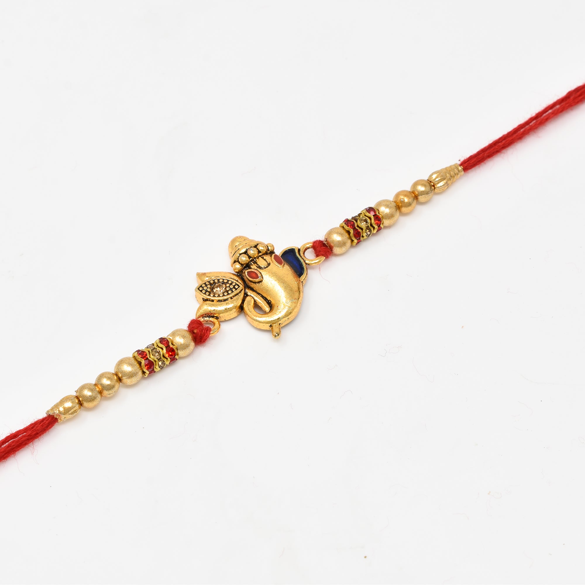 Divine Lord Ganesha Rakhi with Roli Chaval and Rakshabandhan Gift Card For Men n Boys