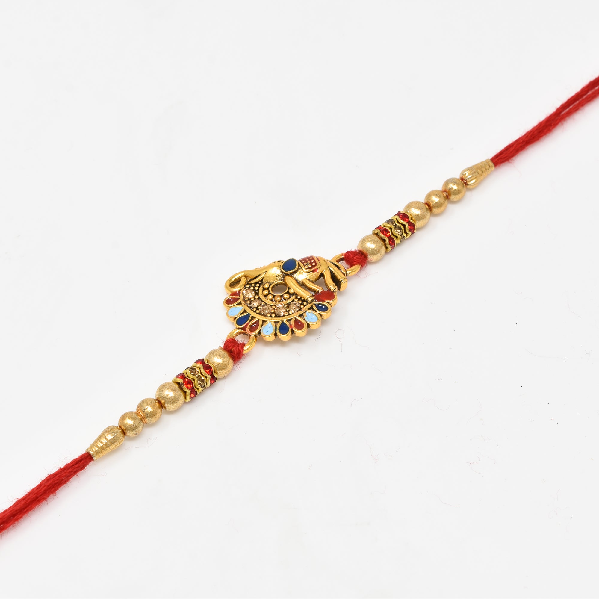 Elephant Rakhi with Roli Chaval and Rakshabandhan Gift Card For Men n Boys