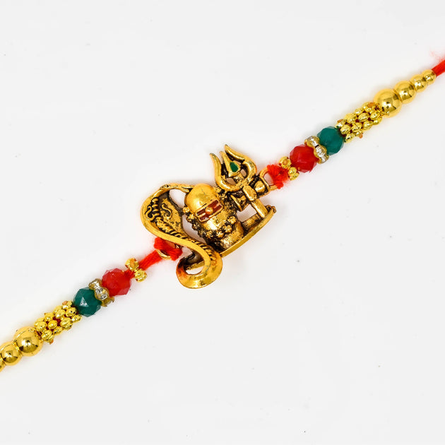 Divine Shivling with Trishul Rakhi for Brother's Protection with Card ...