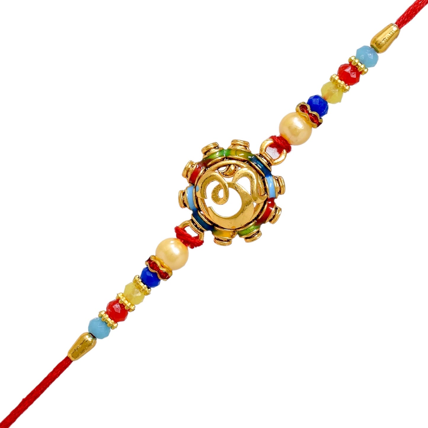 OM Multicolor Rakhi set with Roli Chawal & Card| rakhi for brother and bhabhi  kids| rakhi set of 2 | resin rakhi