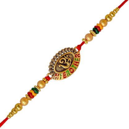 OM Rakhi set with Roli Chawal & Card| rakhi for brother and bhabhi  kids| rakhi set of 2 | resin rakhi