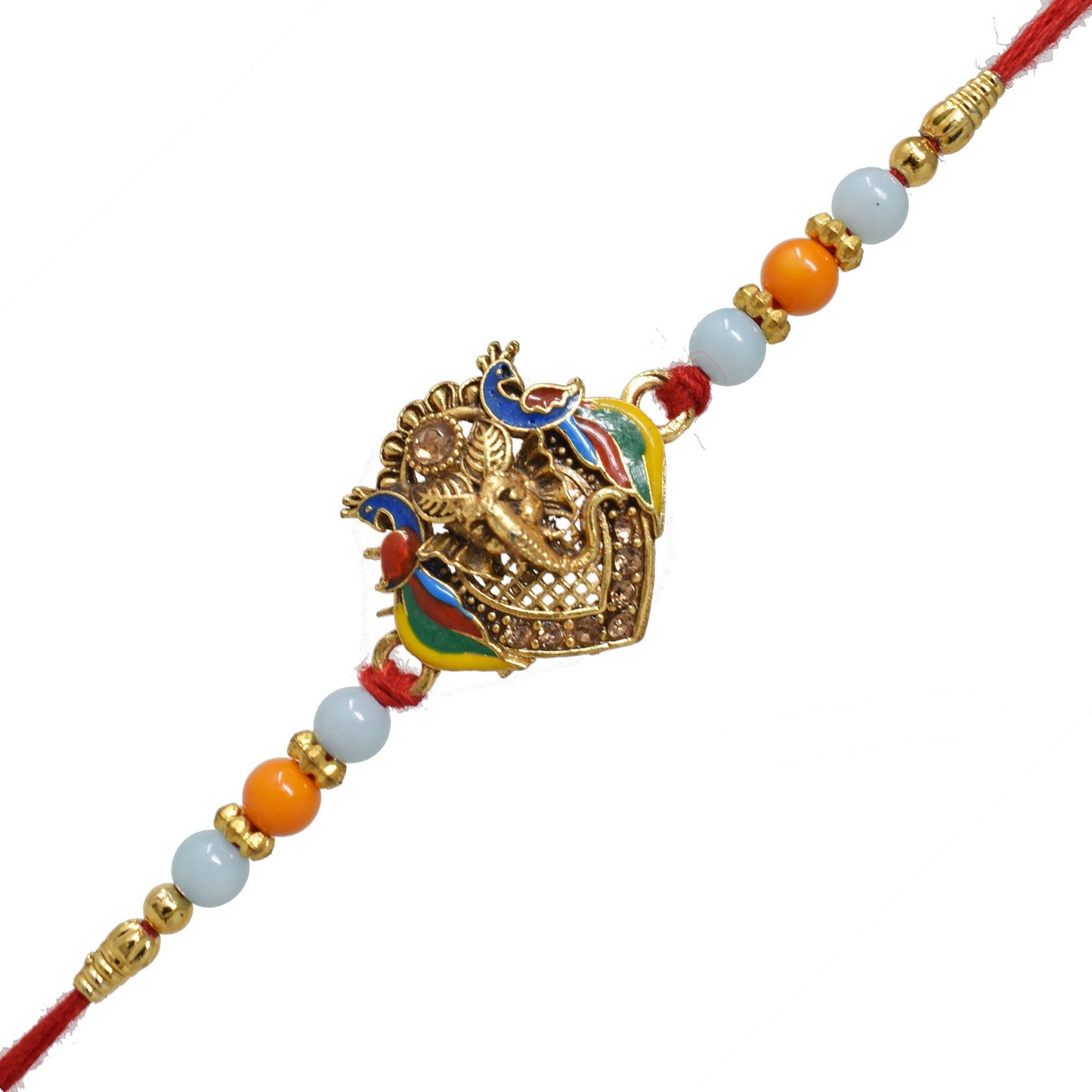 Brass Ganesha Rakhi set with Roli Chawal & Card| rakhi for brother and bhabhi  kids| rakhi set of 2 | resin rakhi