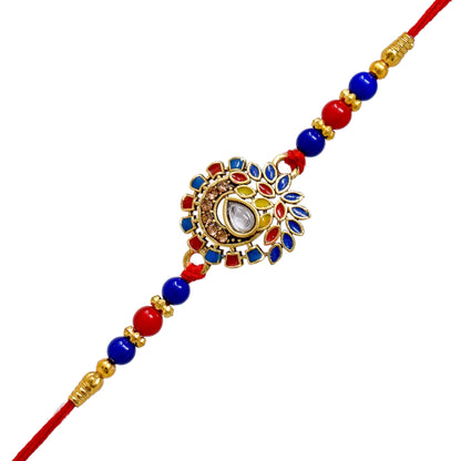 Meenakari Rakhi Combo rakhi set with Roli Chawal & Card| rakhi for brother and bhabhi  kids| rakhi set of 2 | resin rakhi