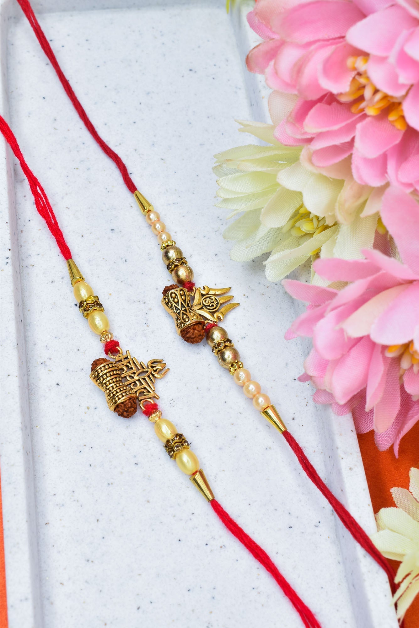 Resn Rakhi OM n MAHAKAL Rakhi set with Roli Chawal & Card| rakhi for brother and ...