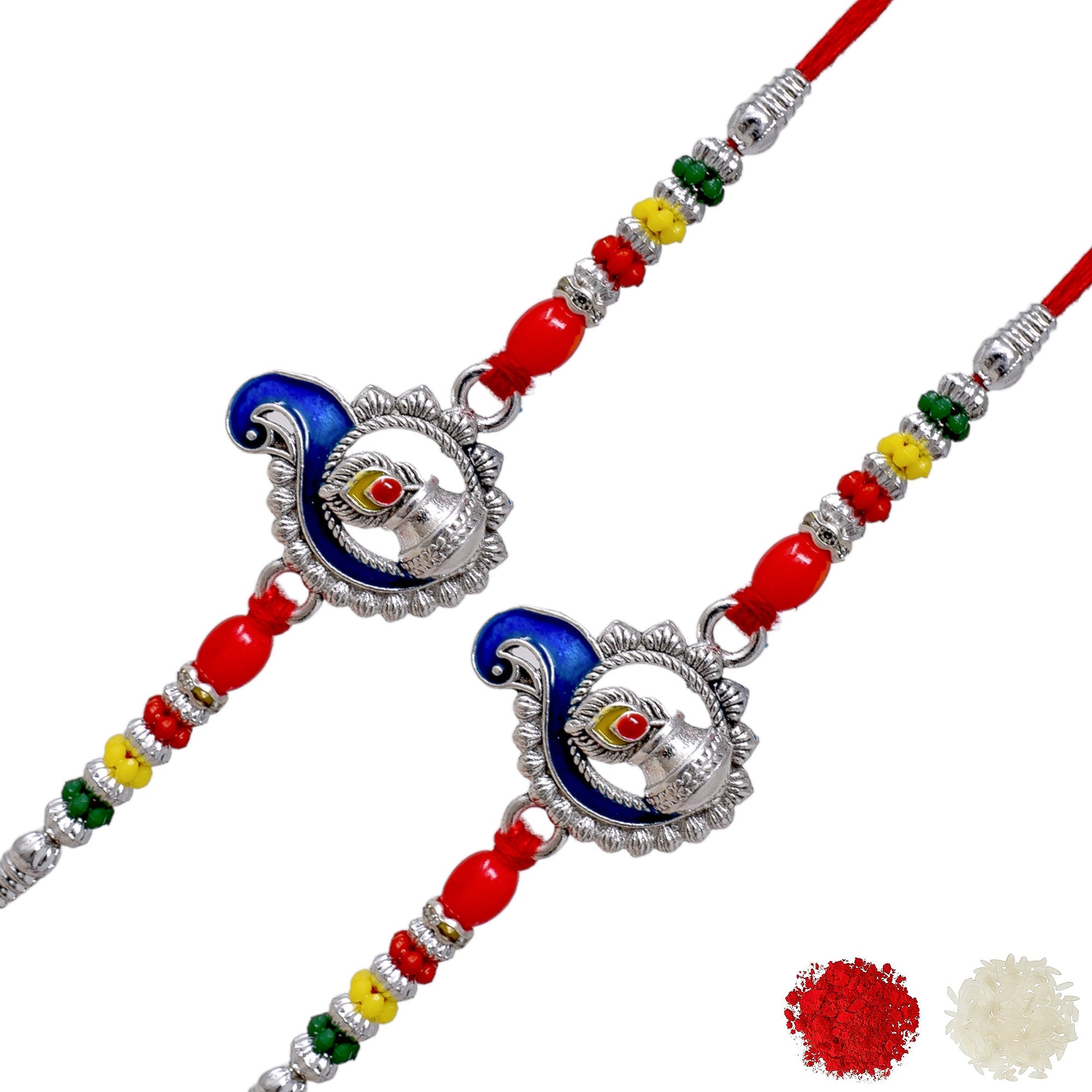 Silver Rakhi Bracelet for brother, Silver rakhi Combo