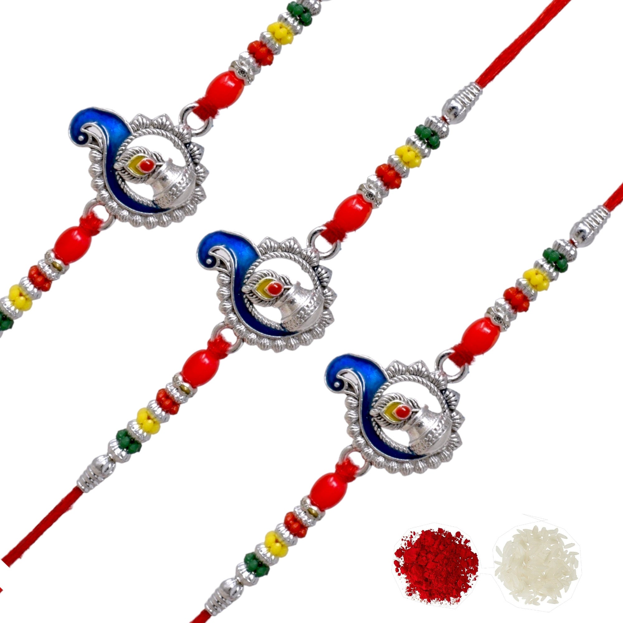 Silver Rakhi Bracelet for brother, Silver rakhi Combo