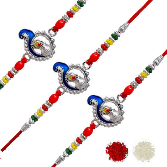 Silver Rakhi Bracelet for brother, Silver rakhi Combo