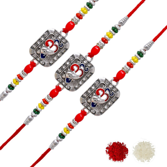 Silver Rakhi Bracelet for brother, Silver rakhi Combo