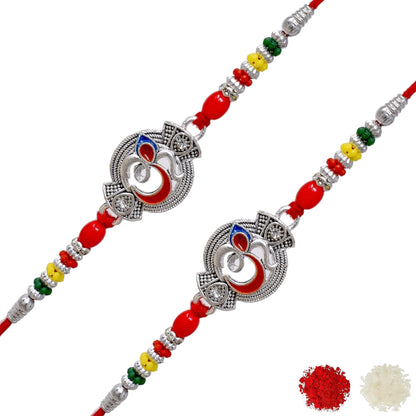 Silver Rakhi Bracelet for brother, Silver rakhi Combo