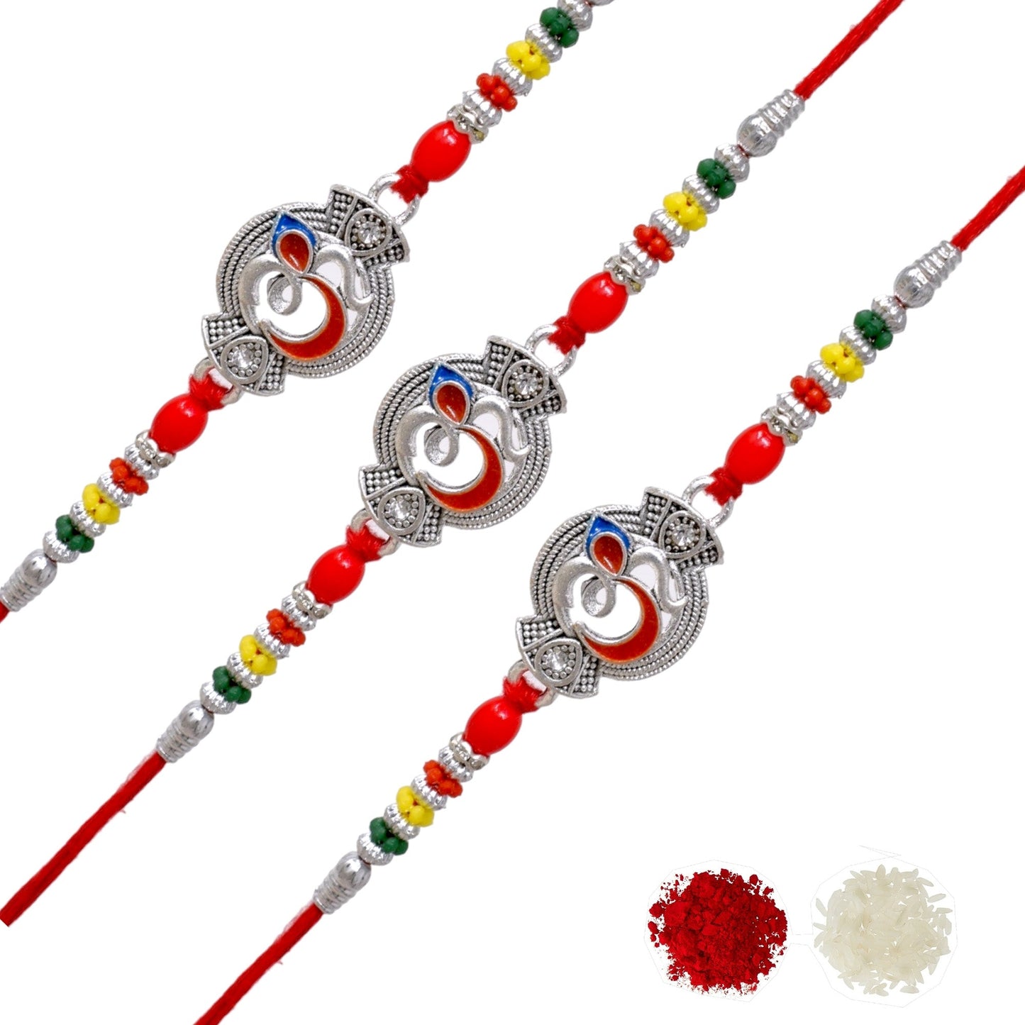 Silver Rakhi Bracelet for brother, Silver rakhi Combo