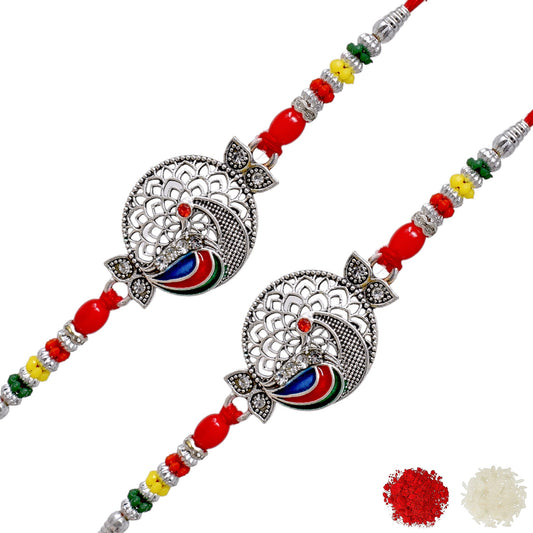 Silver Rakhi Bracelet for brother, Silver rakhi Combo