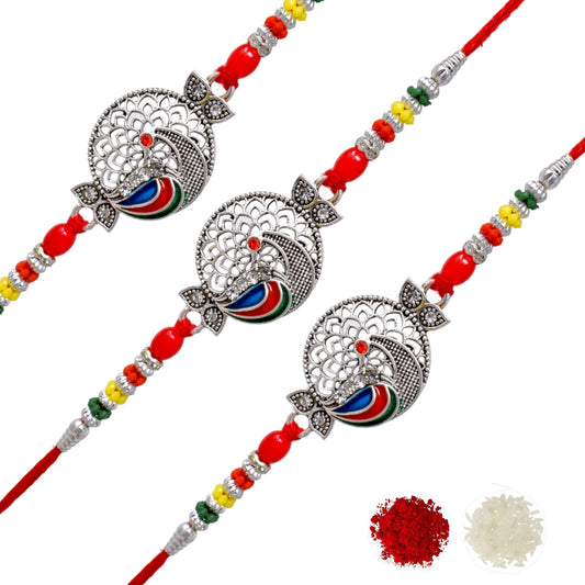 Silver Rakhi Bracelet for brother, Silver rakhi Combo