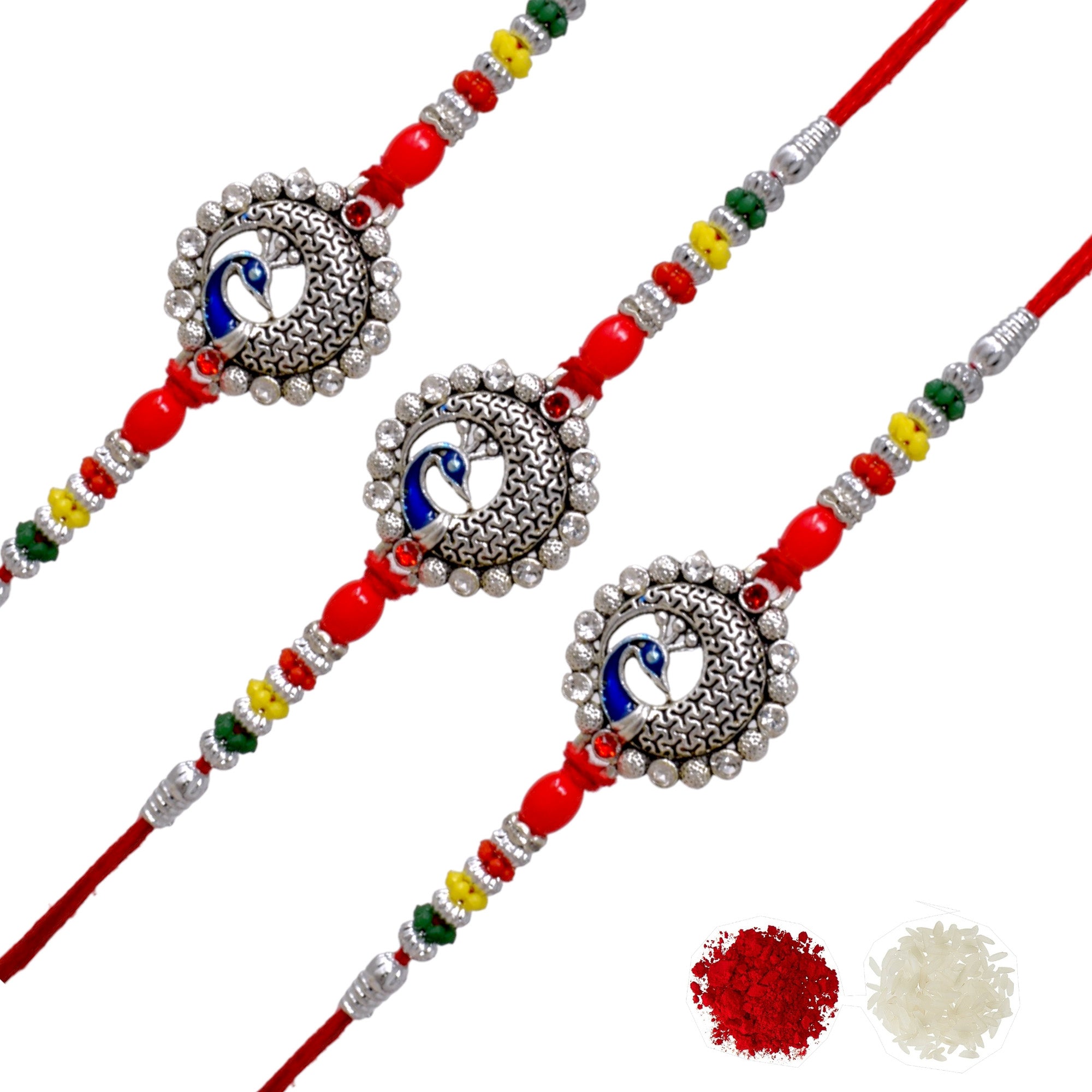 Silver Rakhi Bracelet for brother, Silver rakhi Combo