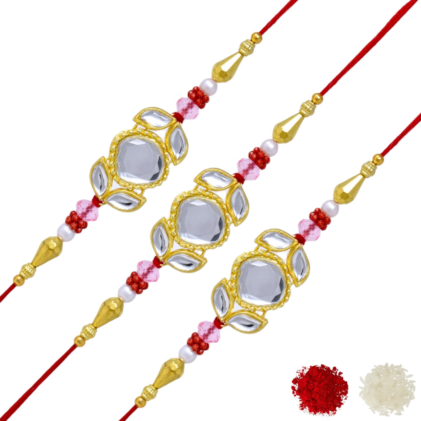 Rakshabandhan Rakhi Brother Bhai Combo Kundan Latest trend