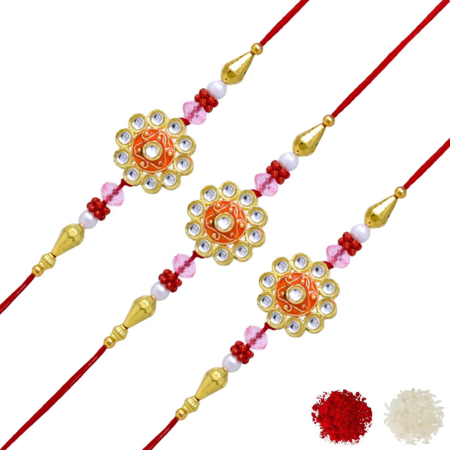 Rakshabandhan Rakhi Brother Bhai Combo Kundan Latest trend