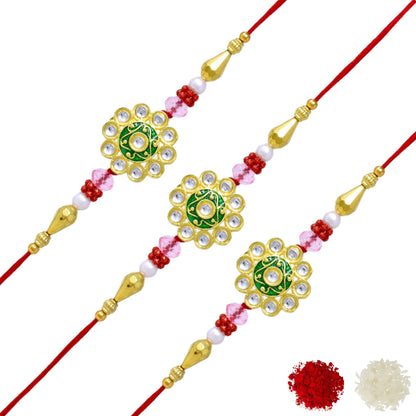 Rakshabandhan Rakhi Brother Bhai Combo Kundan Latest trend