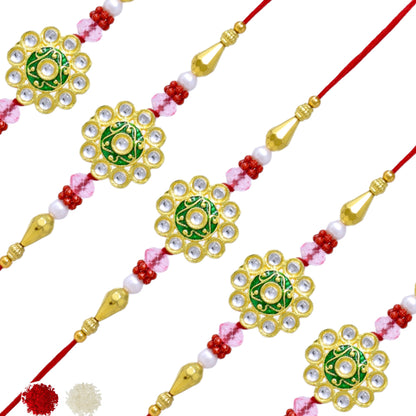 Rakshabandhan Rakhi Brother Bhai Combo Kundan Latest trend