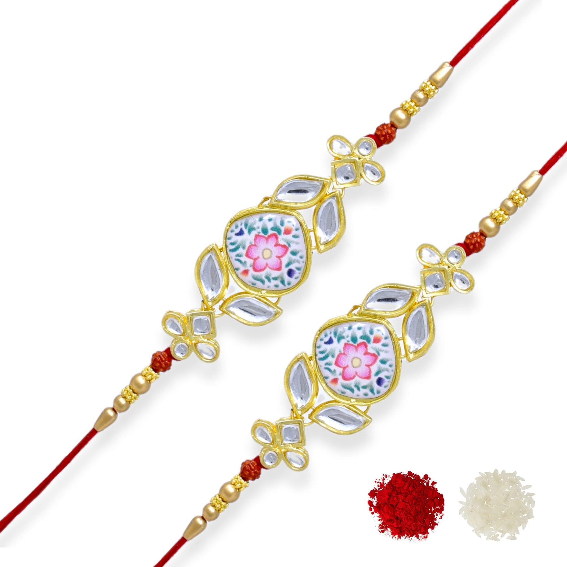 Rakshabandhan Rakhi Brother Bhai Combo Kundan Latest trend