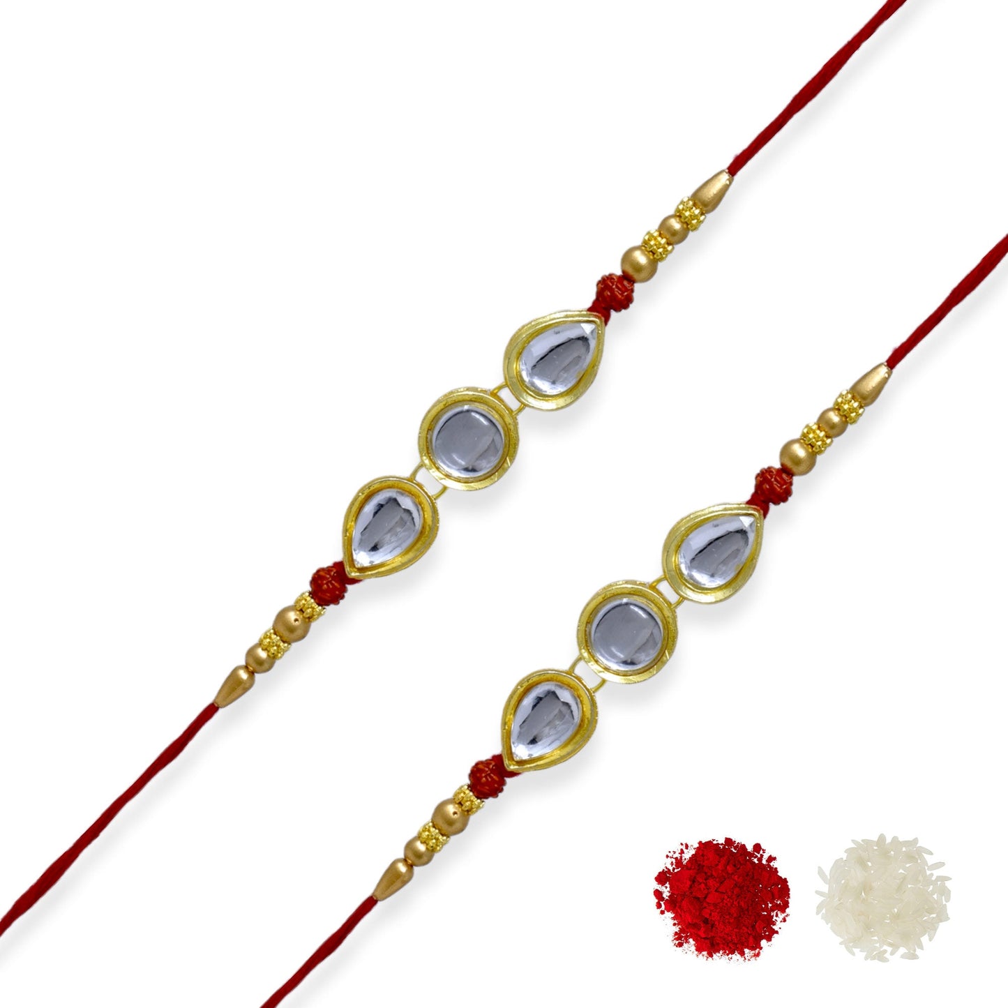 Rakshabandhan Rakhi Brother Bhai Combo Kundan Latest trend