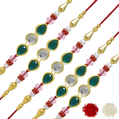 Rakshabandhan Rakhi Brother Bhai Combo Kundan Latest trend